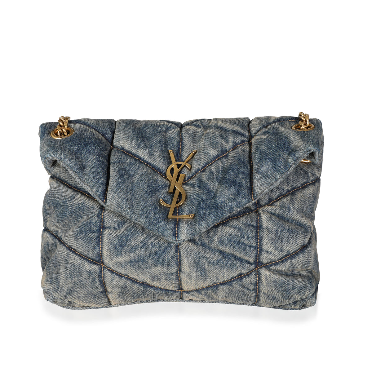 Saint Laurent Rodeo Blue Vintage Denim Small Loulou Puffer Bag