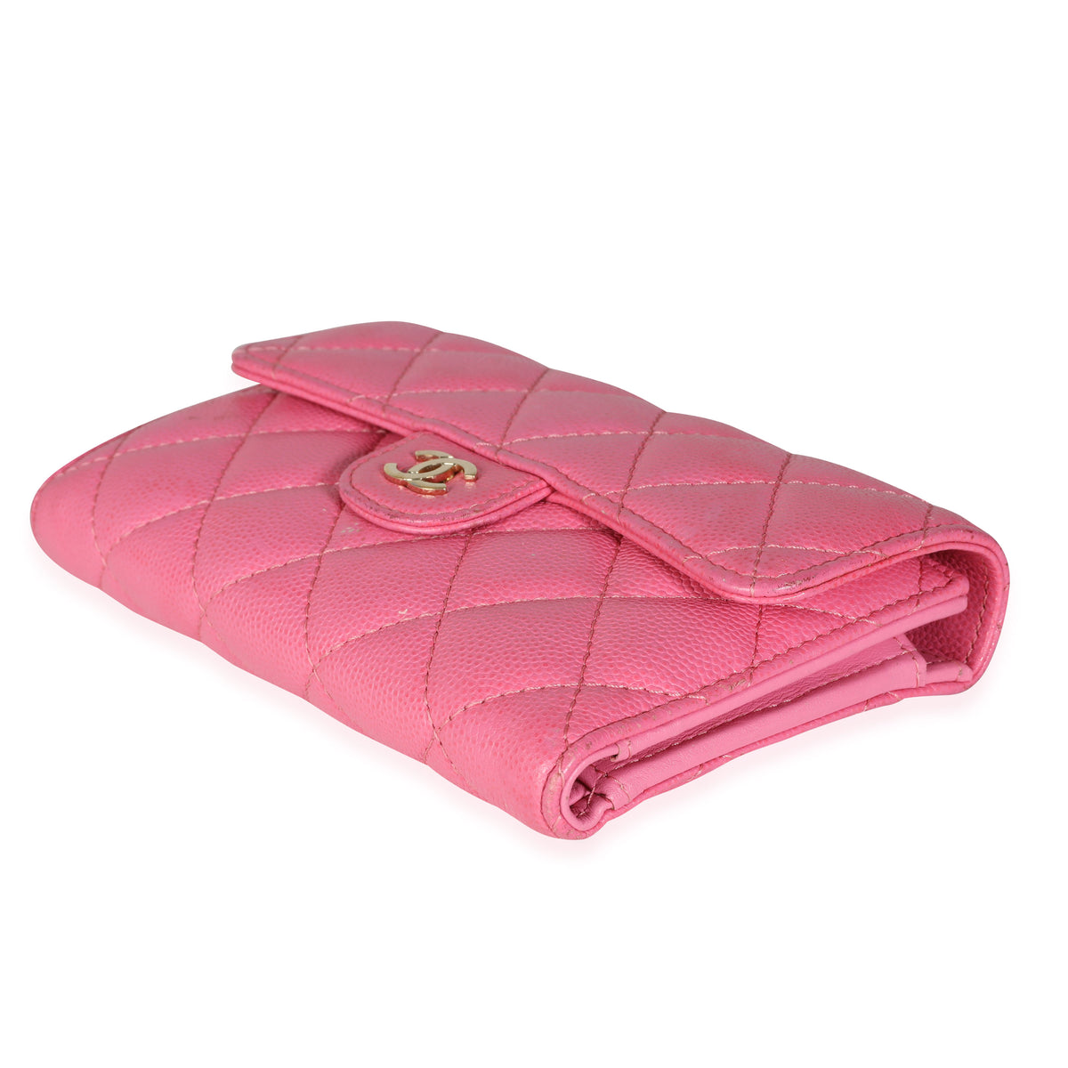 Chanel Pink Quilted Caviar Medium Flap Wallet, myGemma, QA