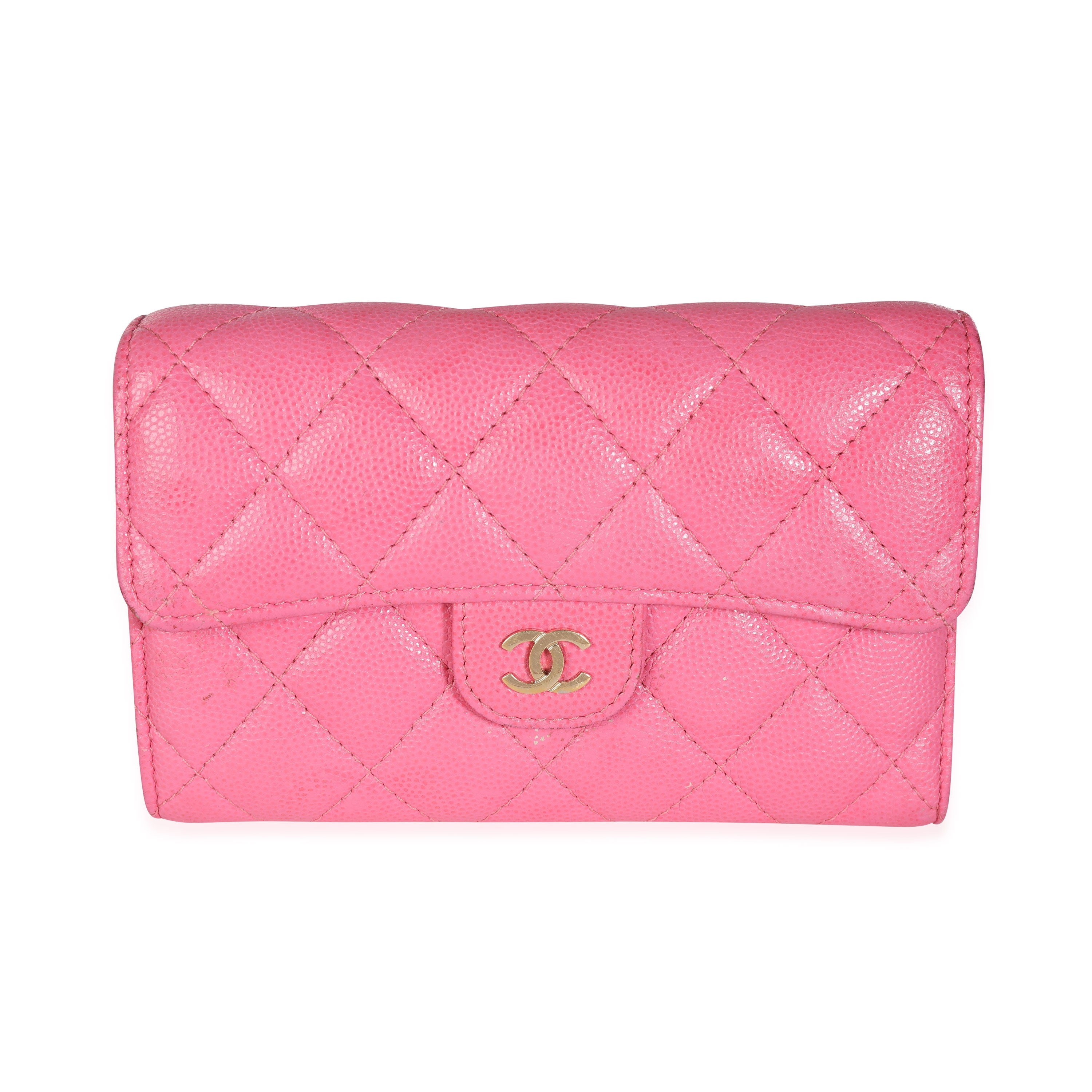 CHANEL Caviar Quilted Medium Flap Wallet Pink 1272328