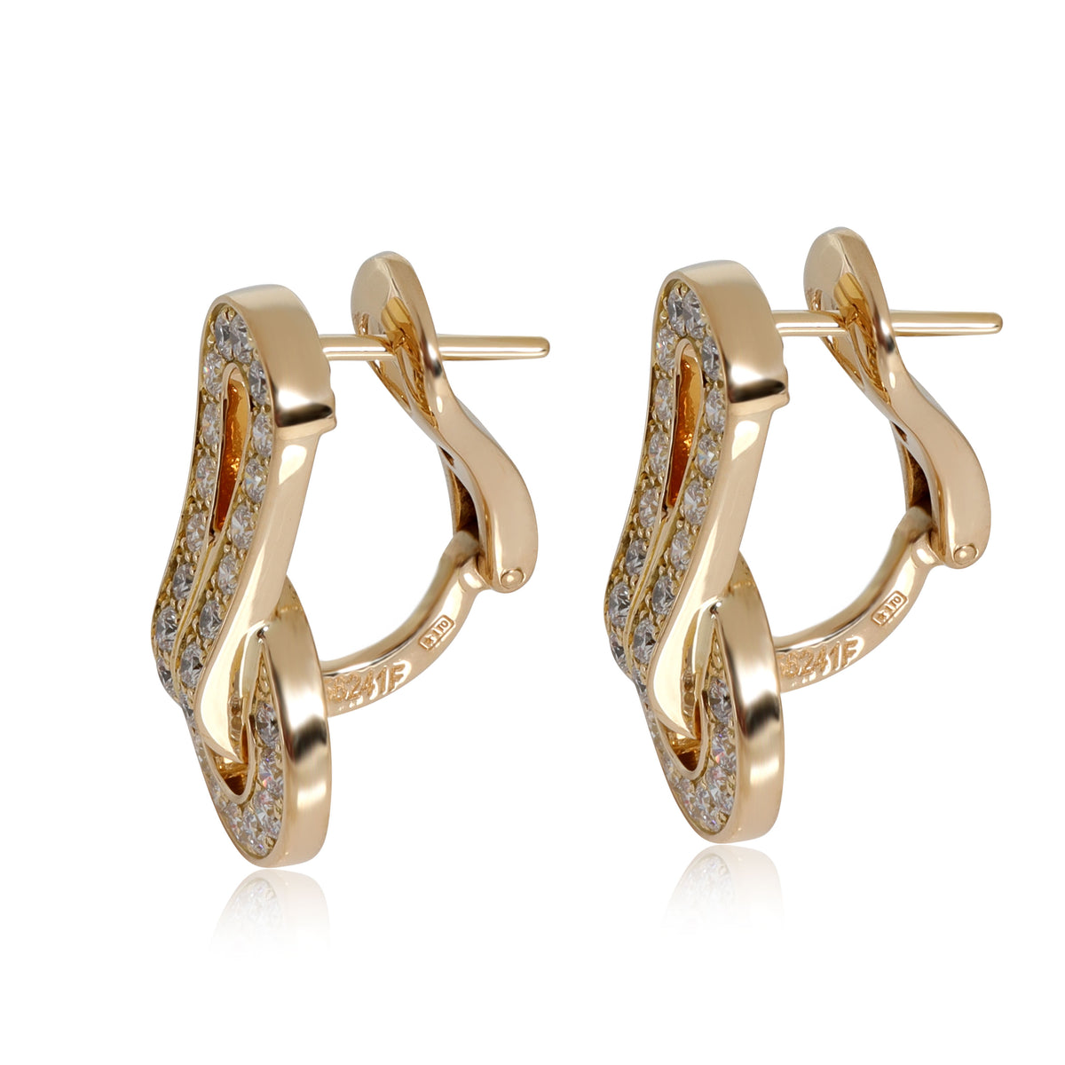 Cartier Agrafe Diamond Earrings in 18K Yellow Gold 1.24 CTW