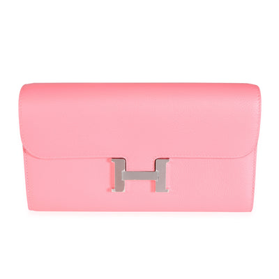 Hermès Rose Azalee Evercolor Constance To Go Wallet PHW