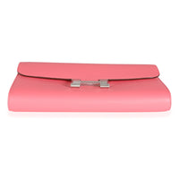 Hermès Rose Azalee Evercolor Constance To Go Wallet PHW