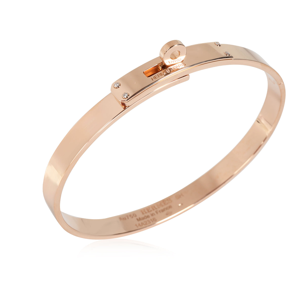 Hermès Kelly Diamond Bracelet in 18K Rose Gold 0.02 CTW