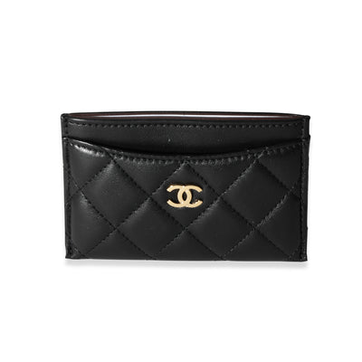 Chanel Black Quilted Lambskin Classic Card Holder