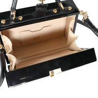 Dolce & Gabbana Hand Painted Wooden Piano Box Bag with Snakeskin Strap