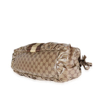 Gucci Brown Coated Canvas Crystal Monogram Web Tote