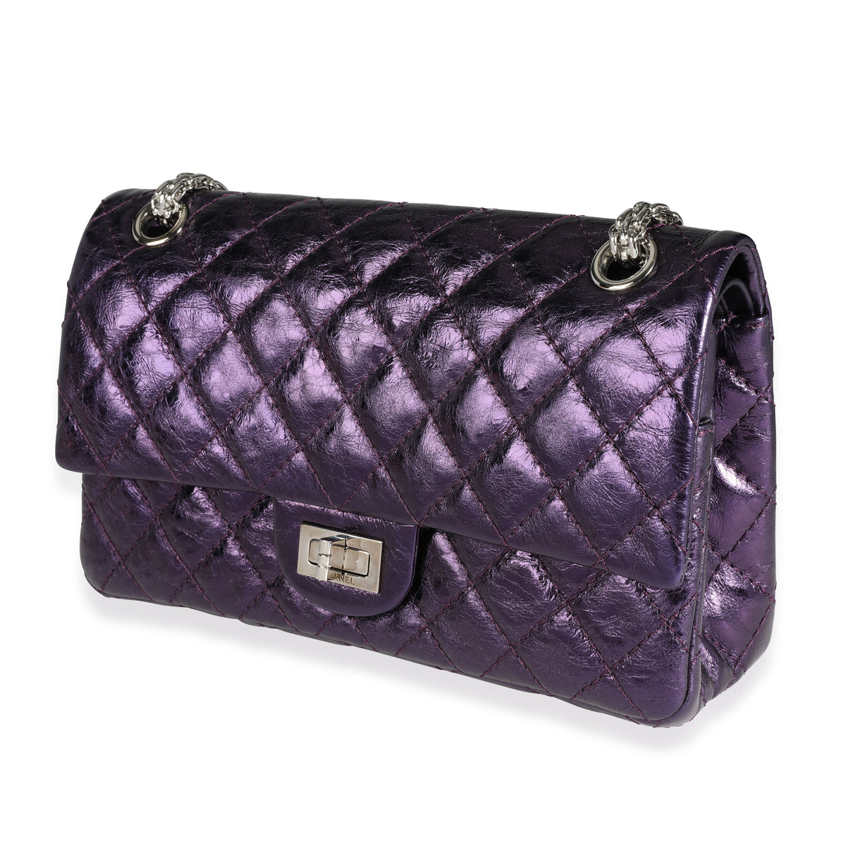 Chanel Metallic Pink Quilted Aged Calfskin Reissue 2.55 225 Double Flap Bag  Rare