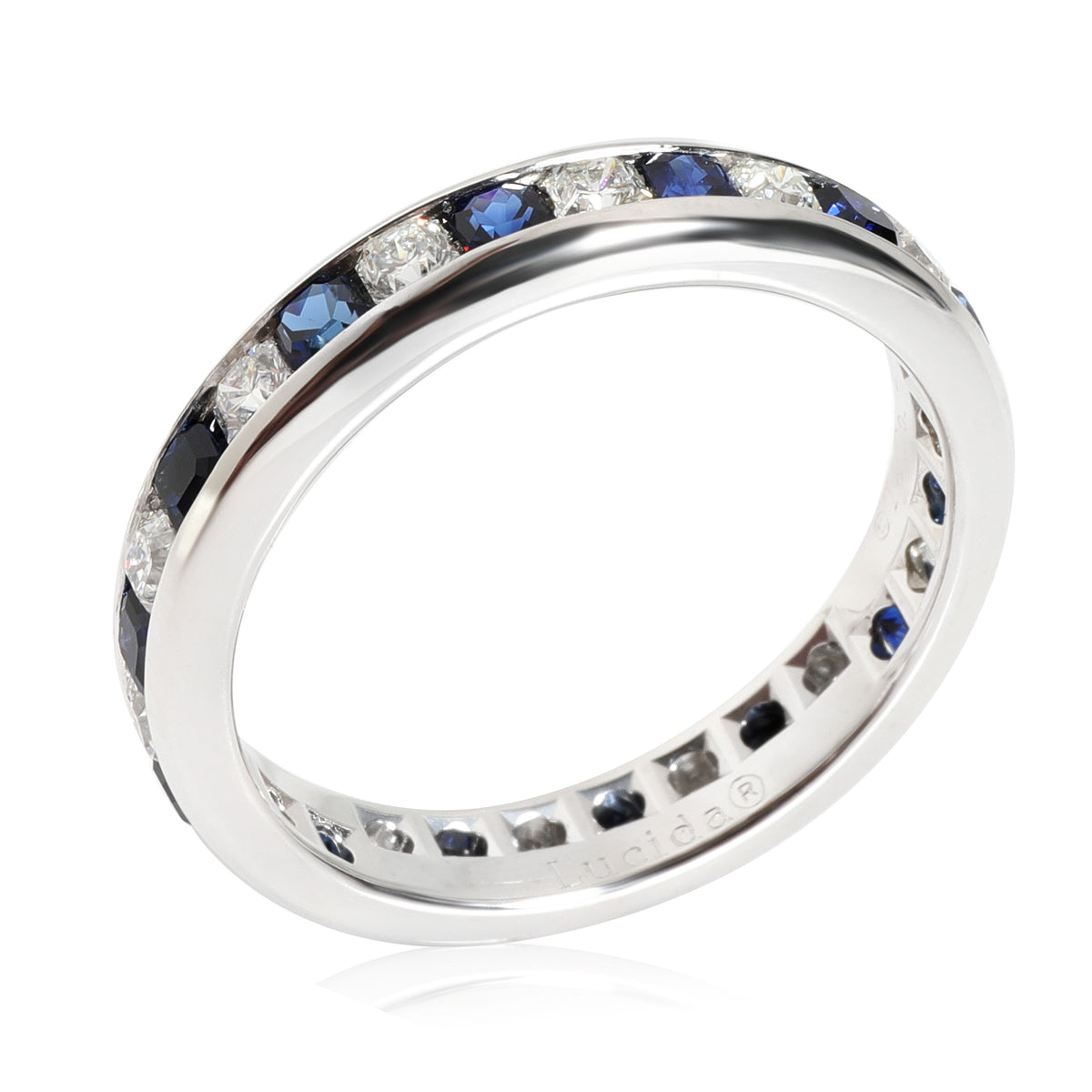 Tiffany & Co. Lucida Sapphire Diamond Band in Platinum 0.70 CTW