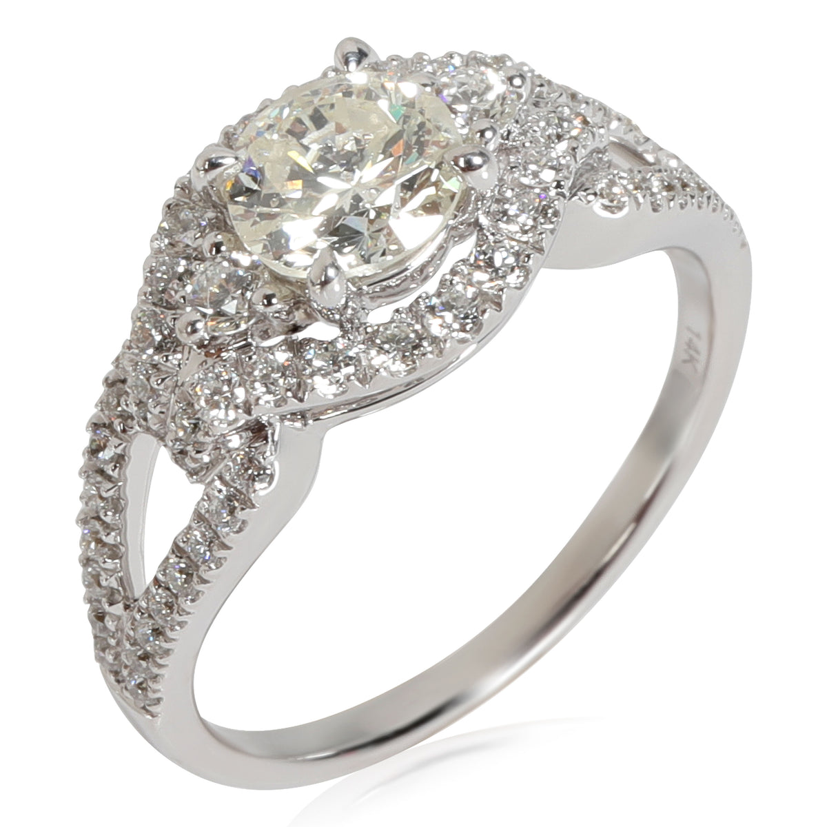 Cordova Diamond Engagement Ring in 14k White Gold J-K I 0.9 CTW