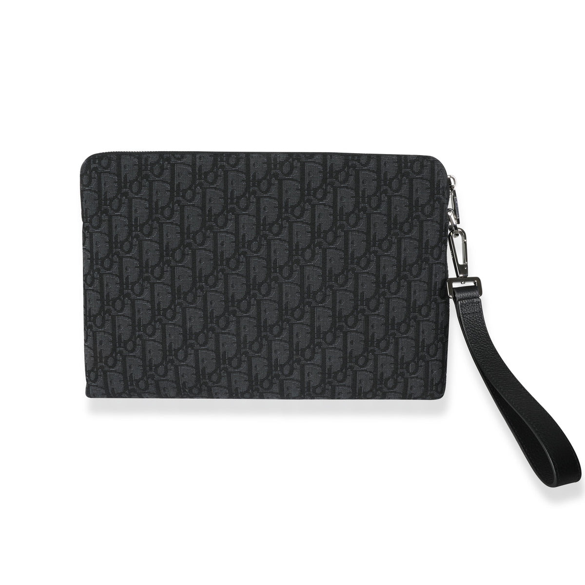 Dior Black & Blue Oblique Jacquard Pouch