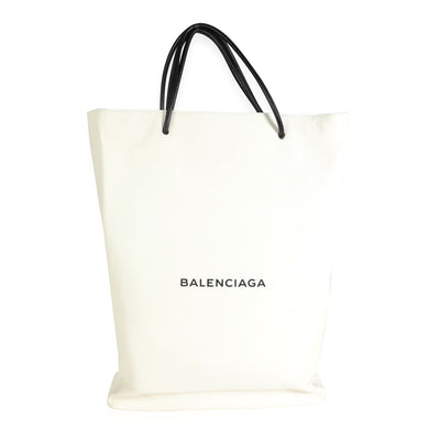 Balenciaga White Leather North South Shopping Tote