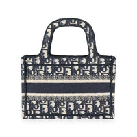 Dior Blue Oblique Embroidered Mini Book Tote