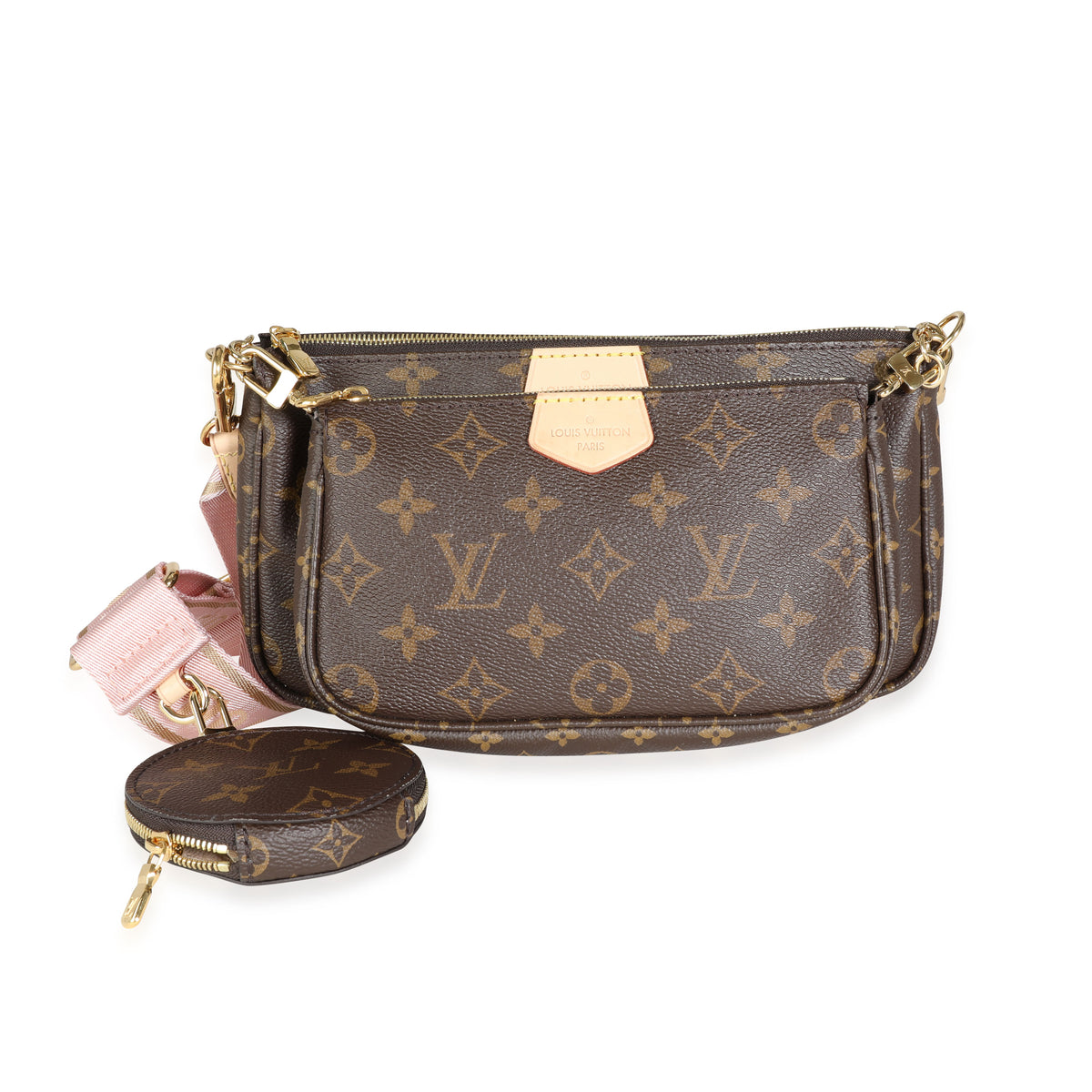 Louis Vuitton - Authenticated Multi Pochette Accessoires Handbag - Cloth Pink for Women, Never Worn