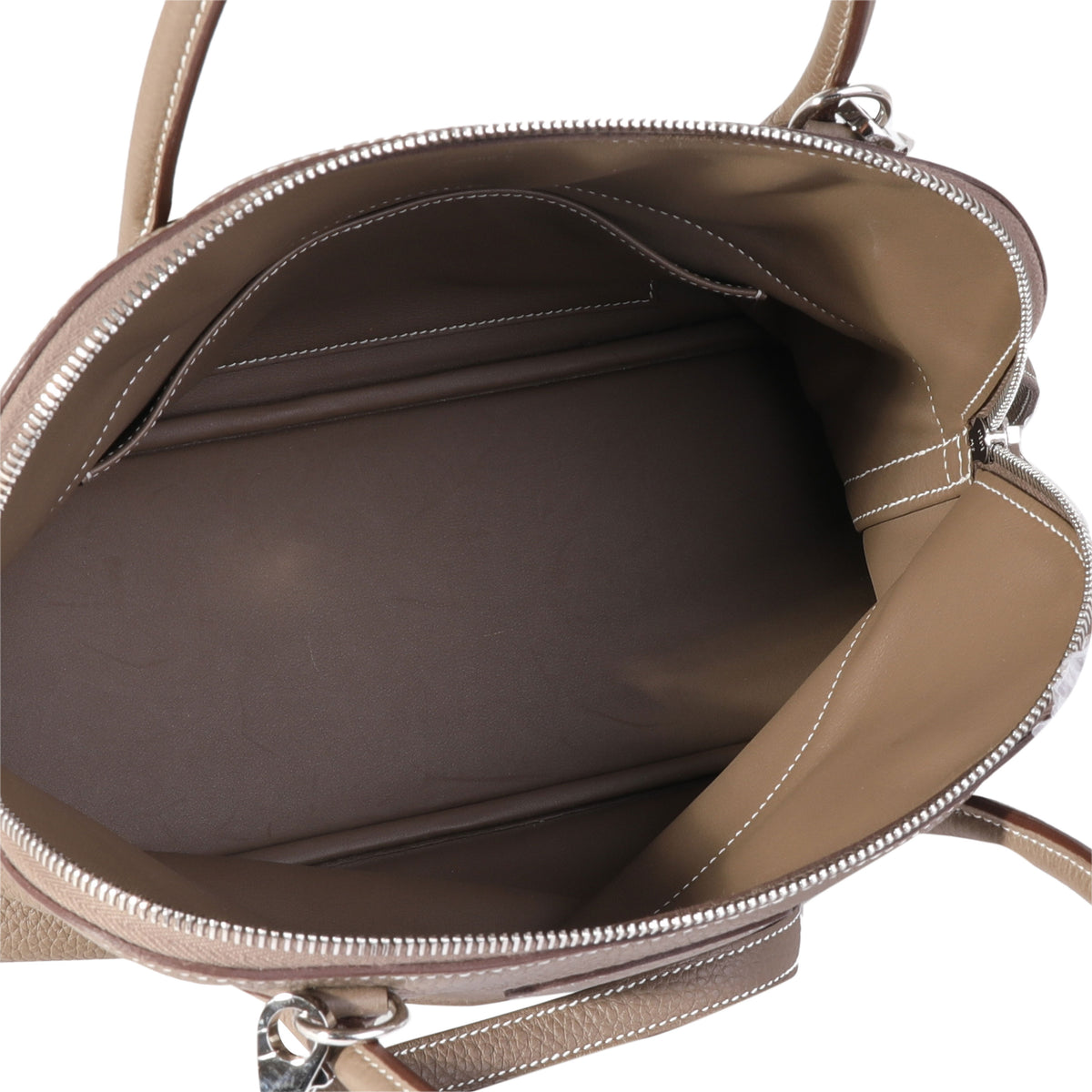 Hermes Bolide bag 31 Etoupe grey Clemence leather Gold hardware