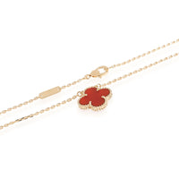 Van Cleef & Arpels Vintage Alhambra Carnelian  Pendant in 18k Yellow Gold