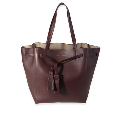 Celine Eggplant Leather Medium Cabas Phantom Tote