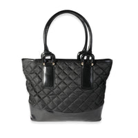 Burberry Black Quilted Nylon & Patent Leather Tote