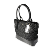 Burberry Black Quilted Nylon & Patent Leather Tote