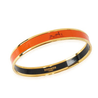 Hermès Orange Calèche Narrow Enamel Bracelet