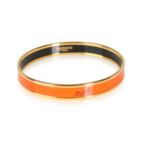 Hermès Orange Calèche Narrow Enamel Bracelet