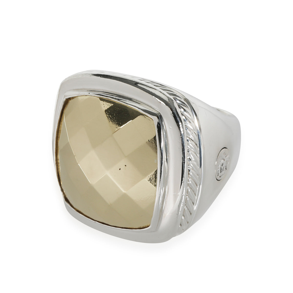 David Yurman Albion Faceted Dome Ring in 18kt Gold/Sterling