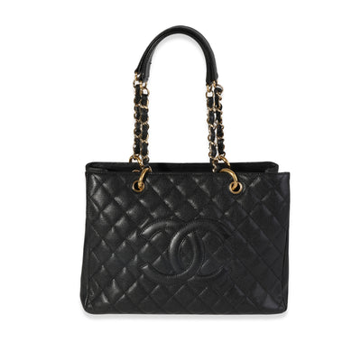 Chanel Black Quilted Caviar Grand Shopping Tote