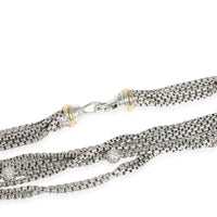 David Yurman Diamond Multi Strand Necklace in 18k Yellow Gold/SS 0.8 CTW