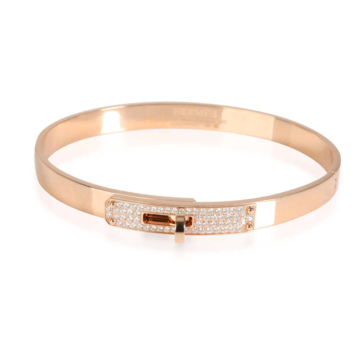 Hermes Kelly Bracelet 18k Rose Gold with Diamonds