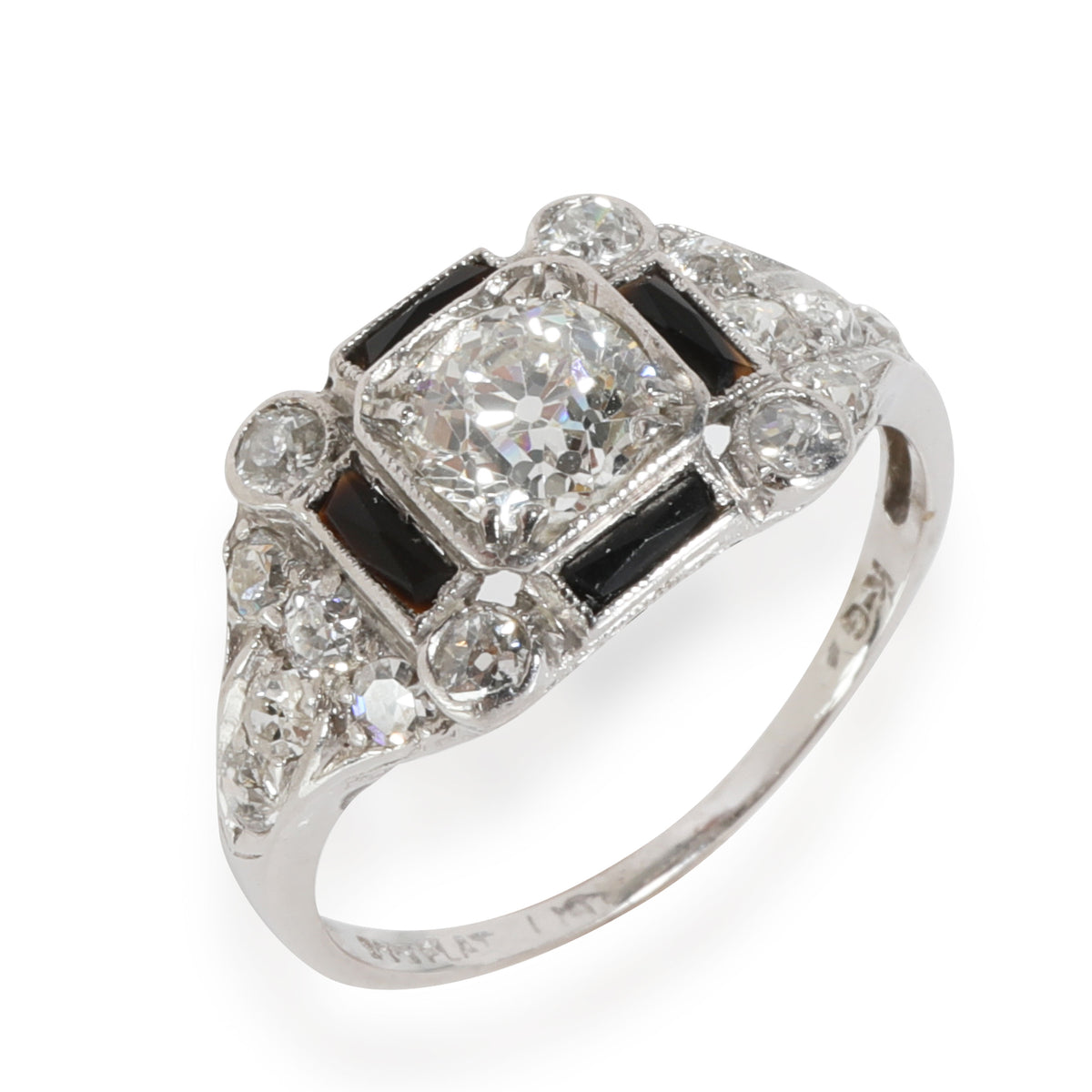 Antique Diamond Engagement Ring in 950 Platinum J VS2 1.28 CTW