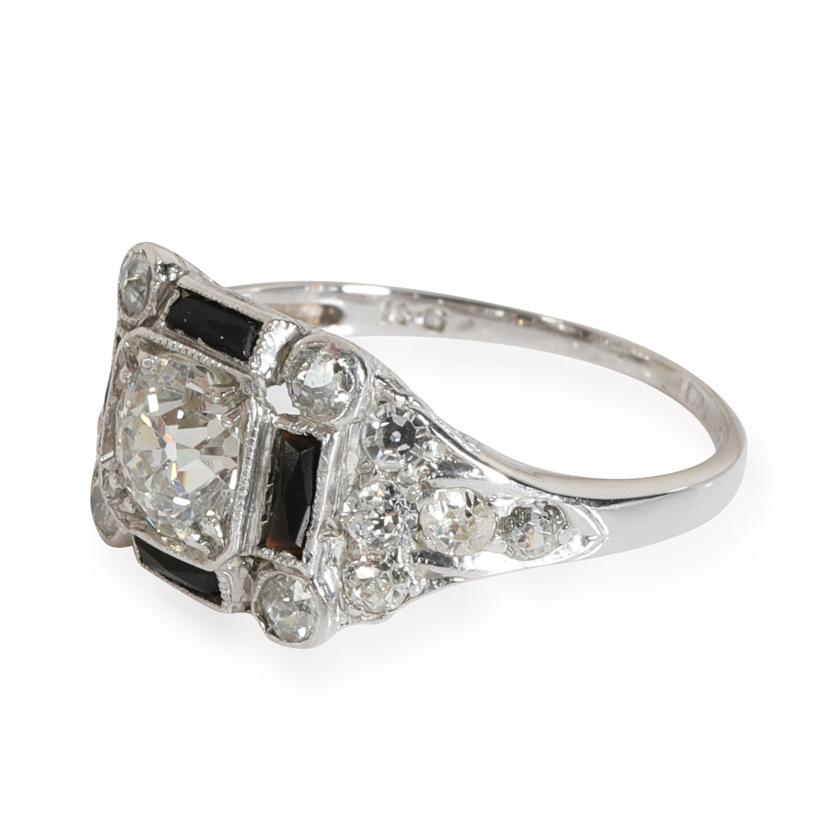 Antique Diamond Engagement Ring in 950 Platinum J VS2 1.28 CTW