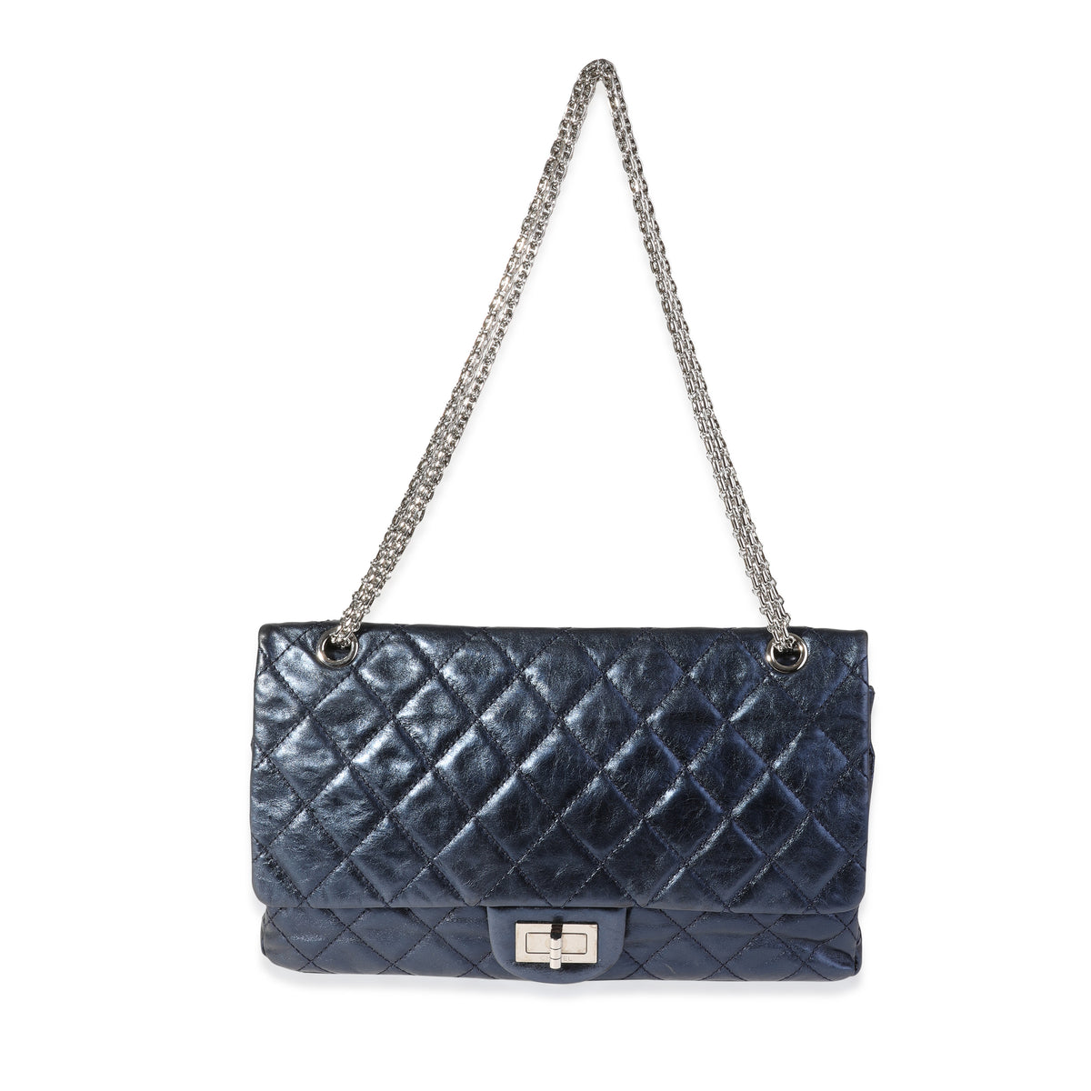 Chanel Metallic Blue Quilted Aged Calfskin Reissue 2.55 227 Double Flap Bag, myGemma, QA