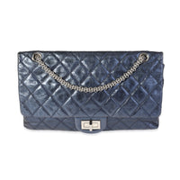 Chanel Metallic Blue Quilted Aged Calfskin Reissue 2.55 227 Double Flap Bag