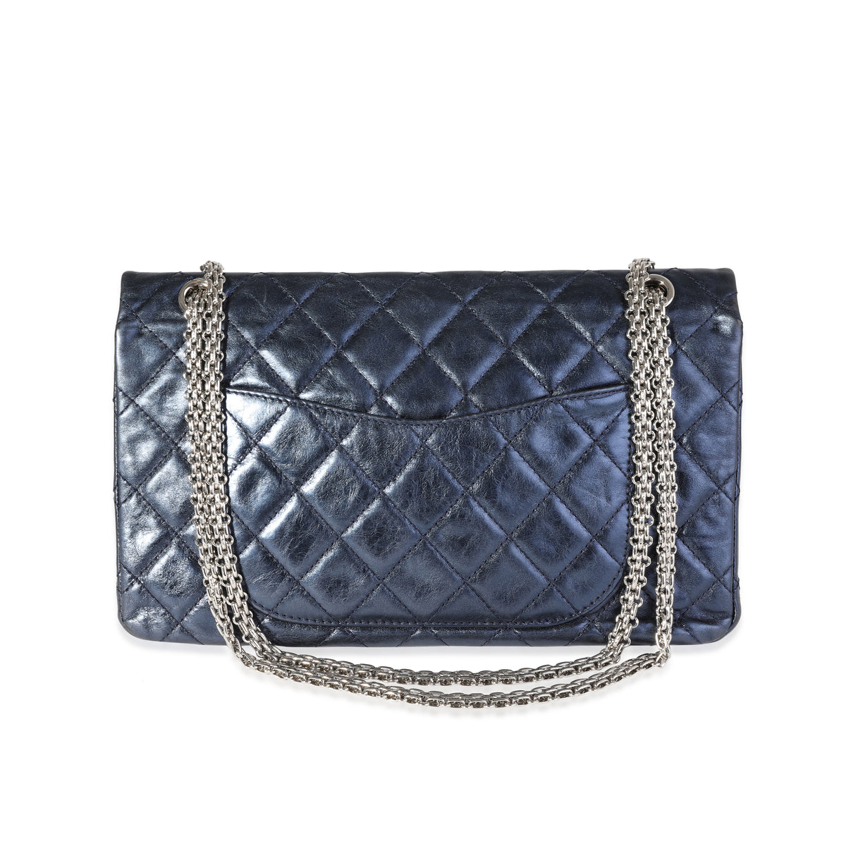 Chanel Metallic Teal Quilted Lambskin Leather Jumbo Reissue Single, Lot  #56220