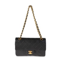Chanel Vintage Black Quilted Lambskin Small Classic Double Flap Bag
