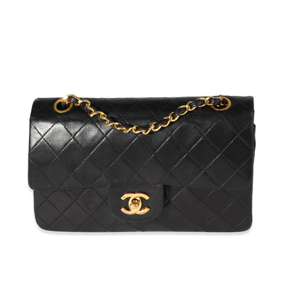 Chanel Vintage Black Quilted Lambskin Small Classic Double Flap Bag