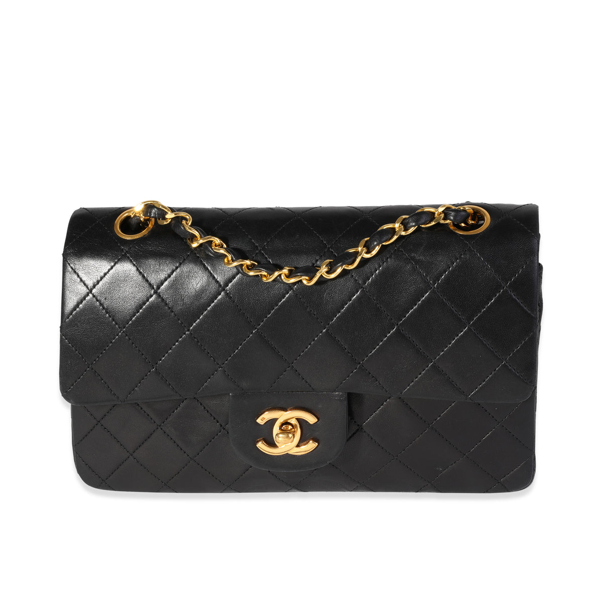 Chanel Small Classic Double Flap Bag A01113 Black Leather Lambskin