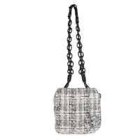 Chanel Metallic Gray Tweed Messenger Bag with Leather Chain Strap