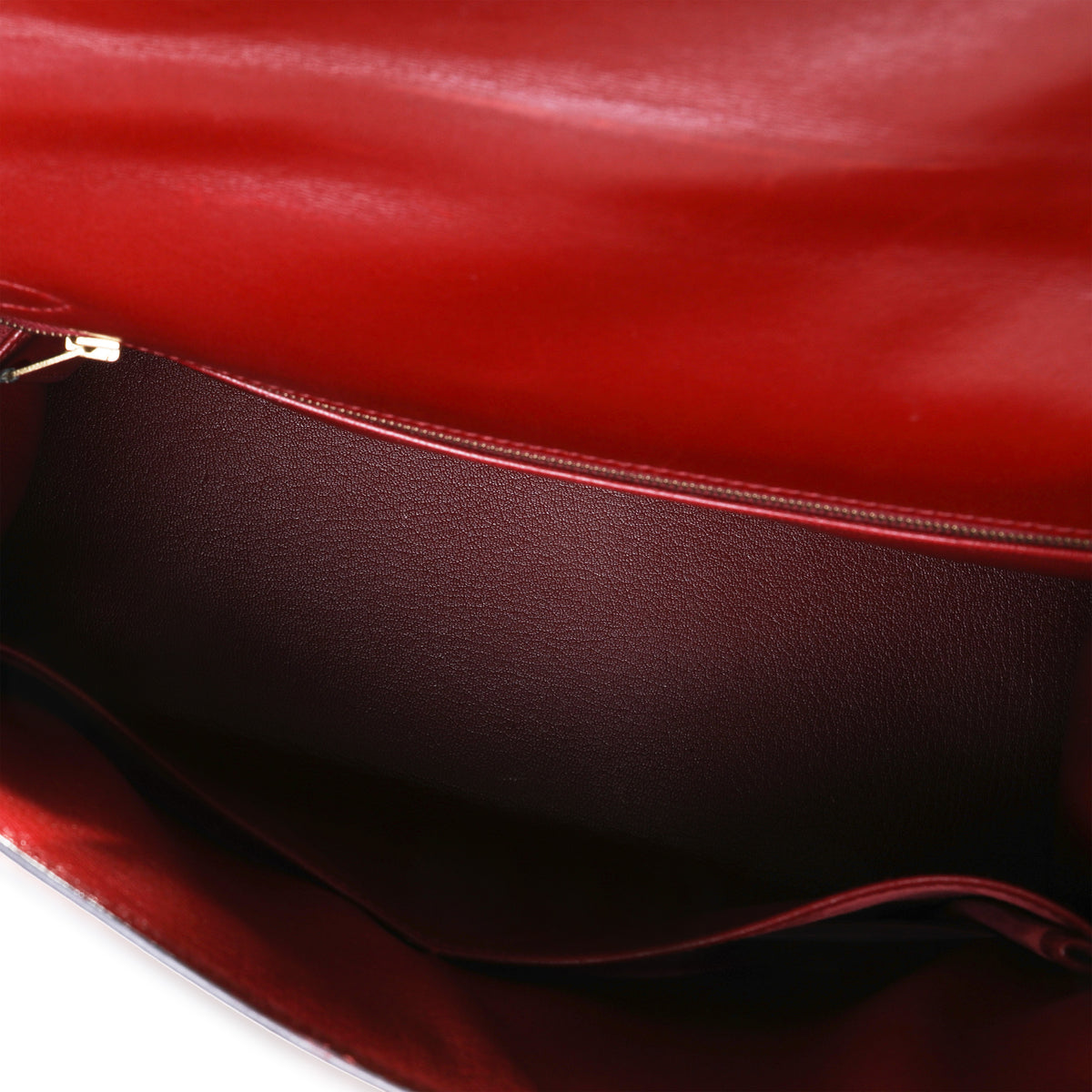 Hermès Vintage Rouge H Box Calf Sellier Kelly 32 GHW For Sale at 1stDibs