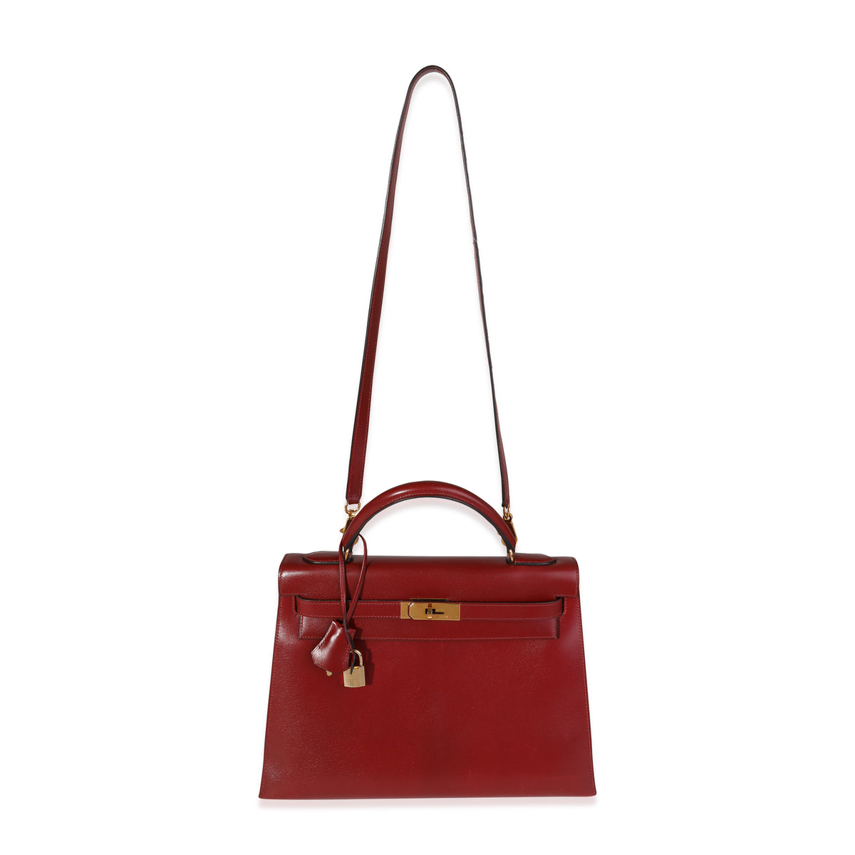Hermès Vintage Rouge H Box Calf Sellier Kelly 32 GHW - Default Title | Pre-owned & Certified | used Second Hand | Unisex