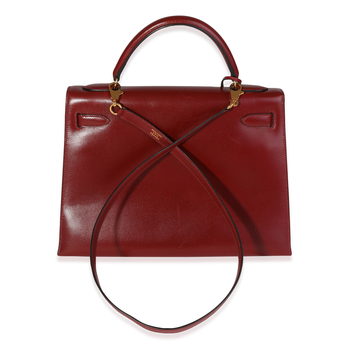 Hermès Vintage Rouge H Box Calf Sellier Kelly 32 GHW myGemma