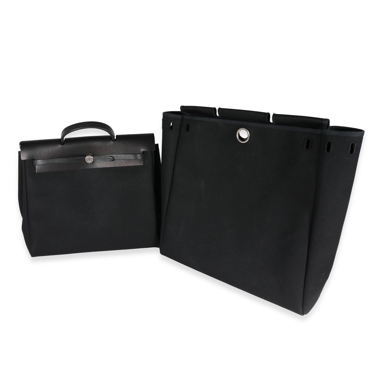 Hermès Black Toile & Vache Hunter 2-In-1 Herbag PHW