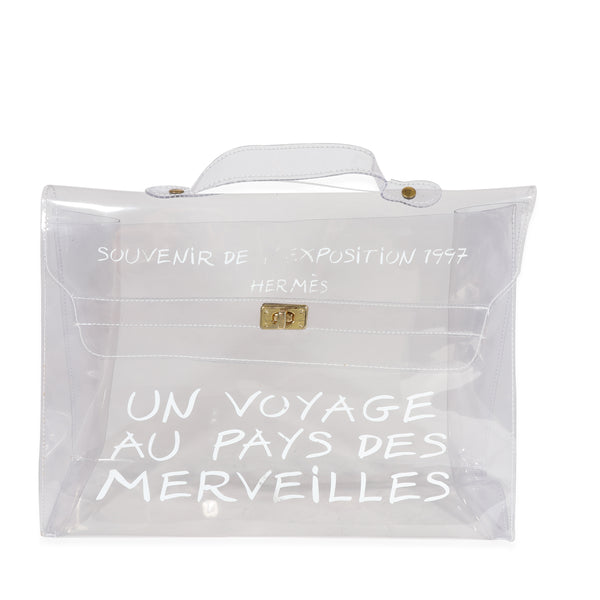 Hermès Clear Vinyl Souvenir De L'Exposition Kelly Bag