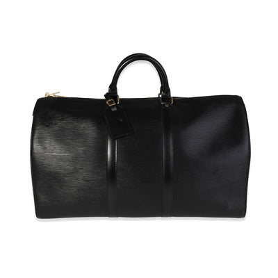 Black Epi Leather Keepall 50