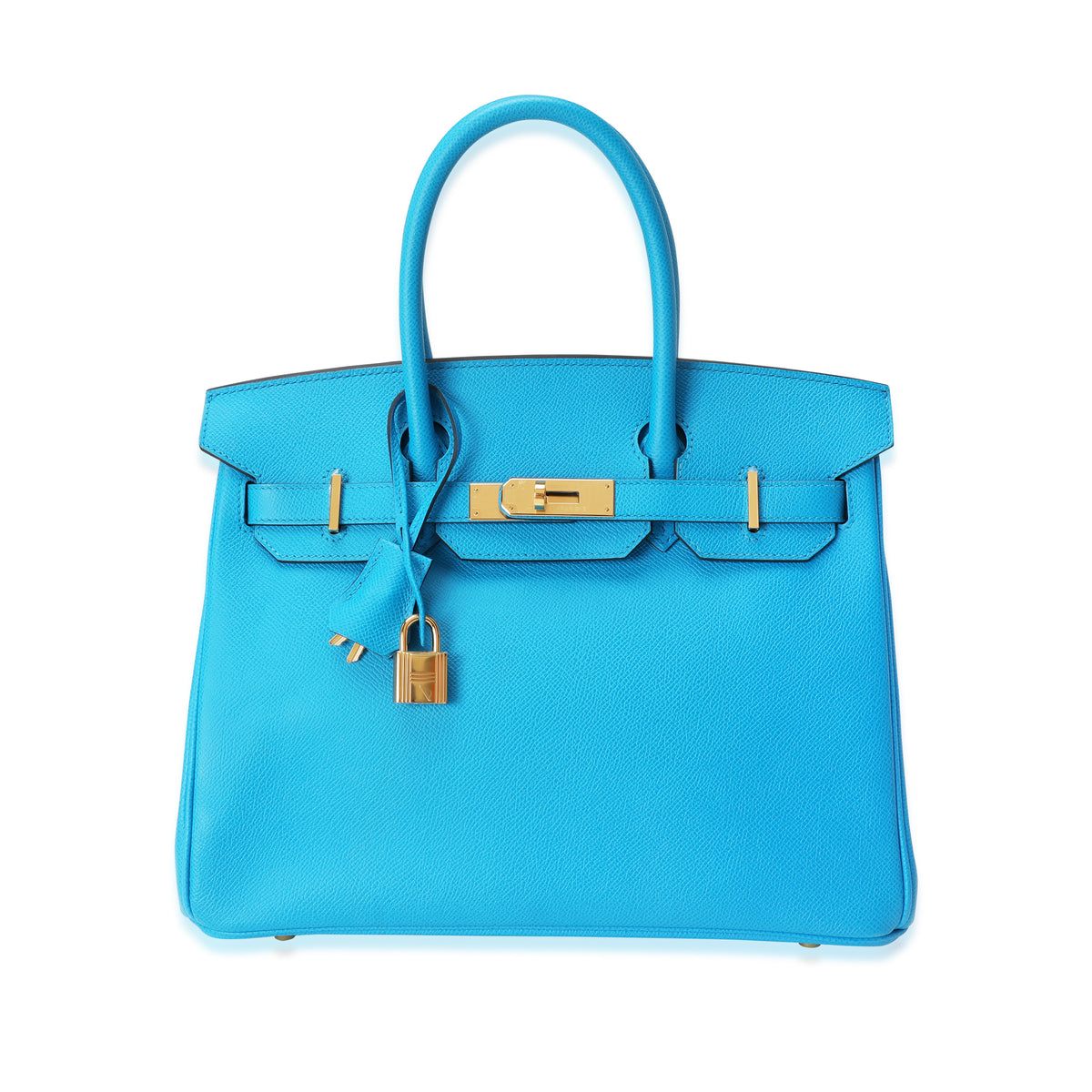 Hermes Birkin Handbag Bleu Paon Epsom with Gold Hardware 30 Blue