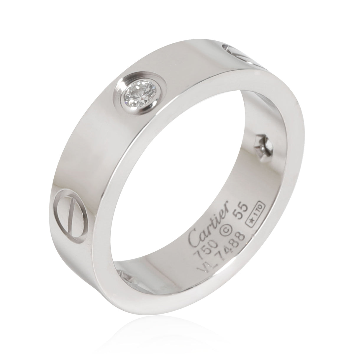 Cartier LOVE Diamond Ring in 18k White Gold 0.22 CTW