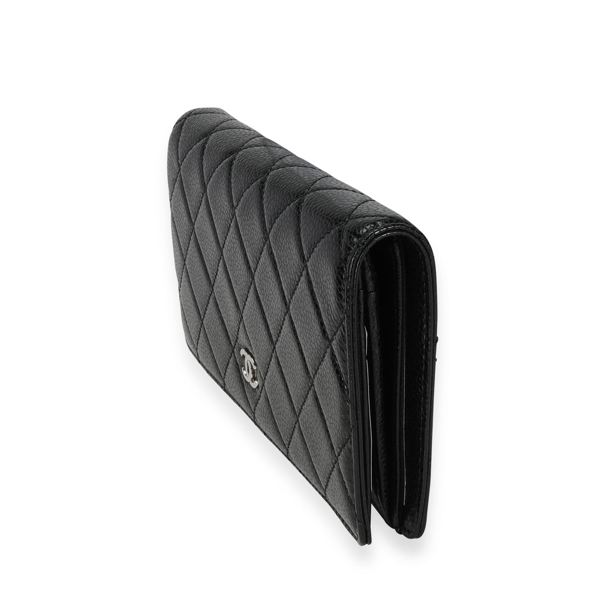 Chanel Black Quilted Caviar L Yen Wallet