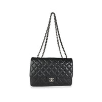 Chanel Black Quilted Caviar Jumbo Classic Single Flap Bag