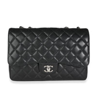 Chanel Black Quilted Caviar Jumbo Classic Single Flap Bag