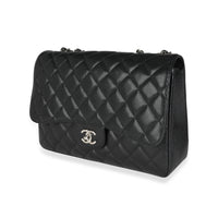 Chanel Black Quilted Caviar Jumbo Classic Single Flap Bag