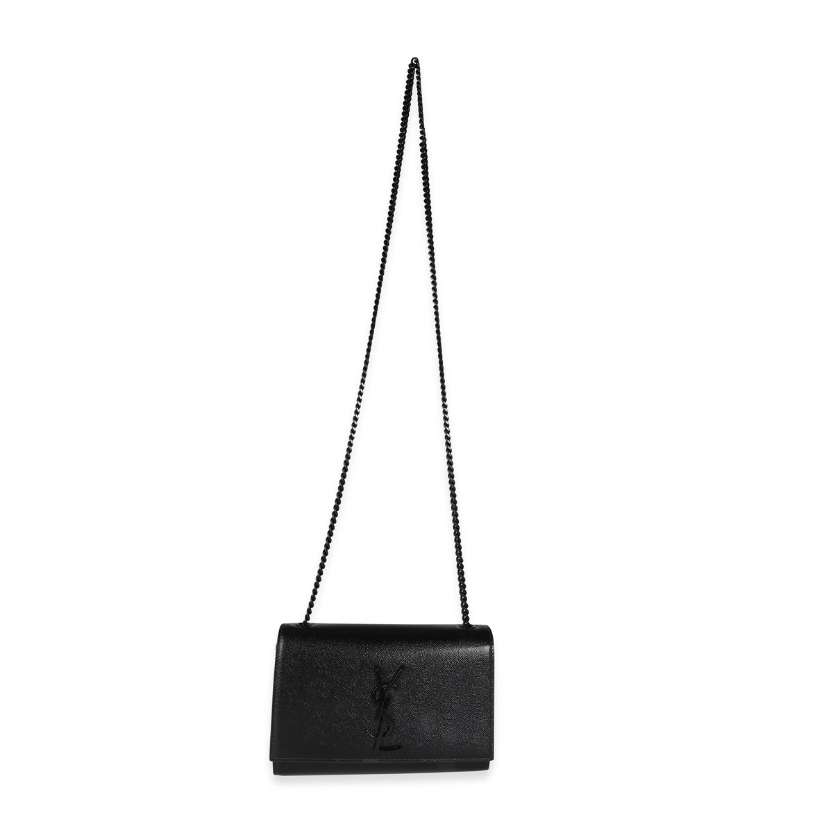 Saint Laurent Black Grain De Poudre Leather Small Kate Crossbody